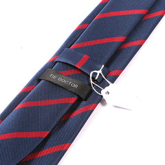 Blue & Red 7.5cm Ply Striped Tie | Style Two - Tie Doctor