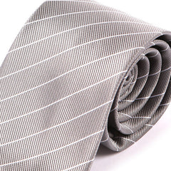 Grey Pinstripe Striped Tie 7.5cm - Tie Doctor