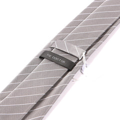 Grey Pinstripe Striped Tie 7.5cm - Tie Doctor