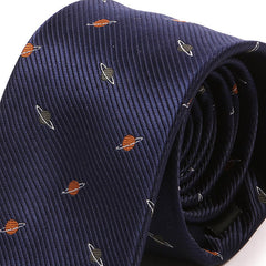 Blue Planets Pattern 7cm Ply Tie - Tie Doctor