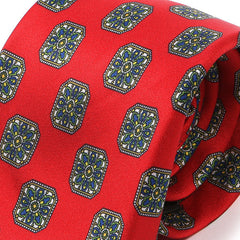 Red Ring Oga Motif IMS Tie 7.5cm - Tie Doctor