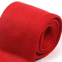 Bright Red Silk Knitted Tie 6cm - Tie Doctor