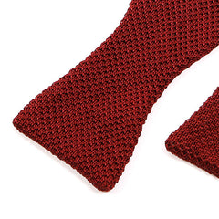 Dark Red Self-Tie Silk Knitted Bow Tie - Tie Doctor