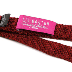 Dark Red Self-Tie Silk Knitted Bow Tie - Tie Doctor