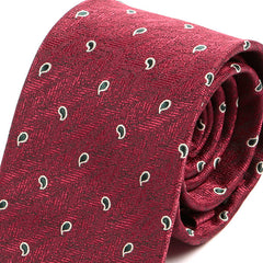 Red Paisley 7cm Slim Tie - Tie Doctor