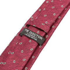 Red Paisley 7cm Slim Tie - Tie Doctor