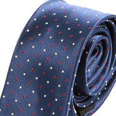 Navy Blue Polka Dot Skinny Tie - Tie Doctor