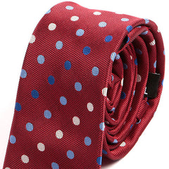 Jude Red Polka Dot Skinny Tie - Tie Doctor