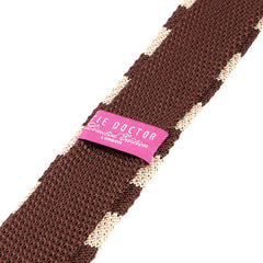 Brown Slim Silk Knitted Tie - Tie Doctor