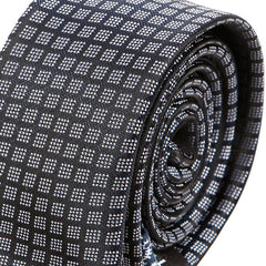 Navy Blue Cubed Skinny Tie 5cm - Tie Doctor