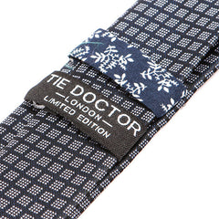 Navy Blue Cubed Skinny Tie 5cm - Tie Doctor