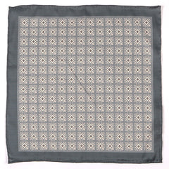 Adolfo Grey IMS Medallion 33cm Pocket Square - Tie Doctor