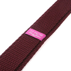 Dark Wine Iza Pointed Silk Knitted Tie - Tie Doctor