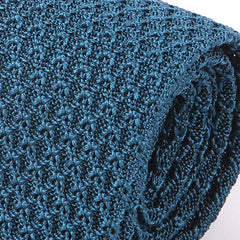 Yale Blue Iza Pointed Silk Knitted Tie - Tie Doctor