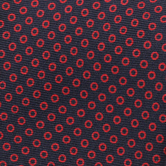 Red Circle Patterned Macclesfield Silk Tie - Tie Doctor