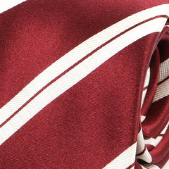 Burgundy Red And White Silk Tie - Tie Doctor