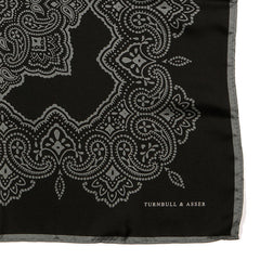 Black And Grey Heritage Large Pocket Square - Tie Doctor