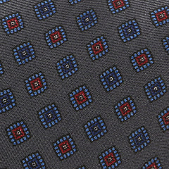 Grey & Red Macclesfield Silk Tie - Tie Doctor