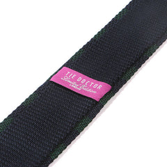 Green & Navy Blue Silk Knitted Tie - Tie Doctor