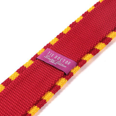 Red & Yellow Striped Knitted Tie - Tie Doctor