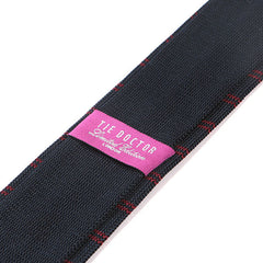 Silk Striped Navy Blue & Red Knitted Tie 6cm - Tie Doctor