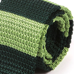Light Green Duo Striped Silk Knitted Tie - Tie Doctor