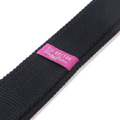 Navy Polka Dot Pointed Silk Knitted Tie - Tie Doctor