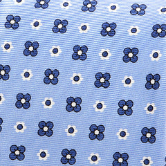 Light Blue Macclesfield Floral Silk Tie - Tie Doctor
