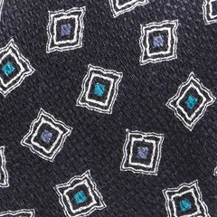 Navy Blue Cubed Wool Tie - Tie Doctor