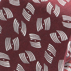 Burgundy Red Waves Print Silk Tie - Tie Doctor