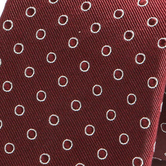 Burgundy Red Circle Print Silk Tie - Tie Doctor