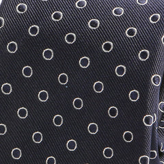 Navy Blue Circle Print Silk Tie - Tie Doctor