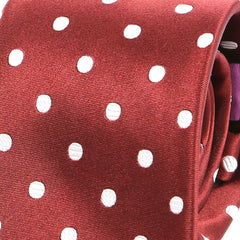 Dark Red Polka Dot Silk Tie - Tie Doctor