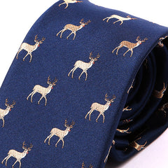 Blue Deer Patterned Tie - Tie Doctor