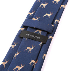 Blue Deer Patterned Tie - Tie Doctor