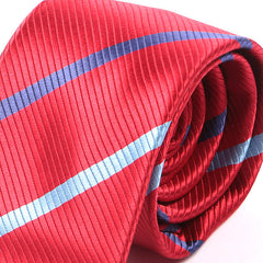 Red And Blue Duo Stripe 7cm Ply Tie - Tie Doctor