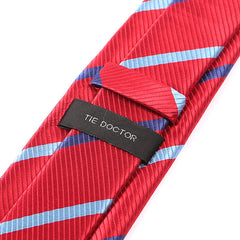 Red And Blue Duo Stripe 7cm Ply Tie - Tie Doctor