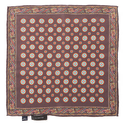 Brown Circular Print Pocket Square 32cm - Tie Doctor