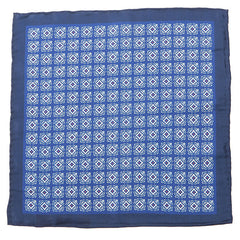 Adolfo Blue IMS Medallion 33cm Pocket Square - Tie Doctor