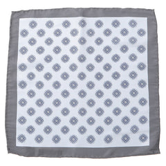 Efe Grey Motif IMS 33cm Pocket Square - Tie Doctor