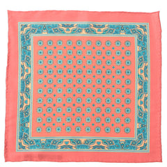 Red Onu Motif IMS 33cm Pocket Square - Tie Doctor