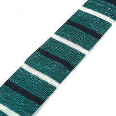Jide Green Stripe Silk Knitted Tie, One of One - Tie Doctor