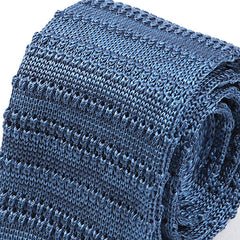 Curtis Blue Striped Silk Knitted Tie 6cm - Tie Doctor