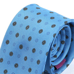 Kunle Blue Floral Macclesfield Silk Tie 7.5cm - Tie Doctor