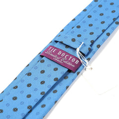 Kunle Blue Floral Macclesfield Silk Tie 7.5cm - Tie Doctor