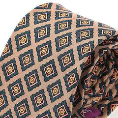 Lanre Cream Square Macclesfield Silk Tie 7.5cm - Tie Doctor