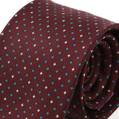 Burgundy Star Motif Macclesfield Silk Tie 7.5cm - Tie Doctor