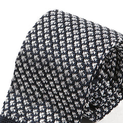 Sonia Blue & White Silk Knitted Tie 6.5cm - Tie Doctor