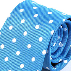 Light Blue Tie with White Polka Dots - Tie Doctor