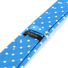 Light Blue Tie with White Polka Dots - Tie Doctor